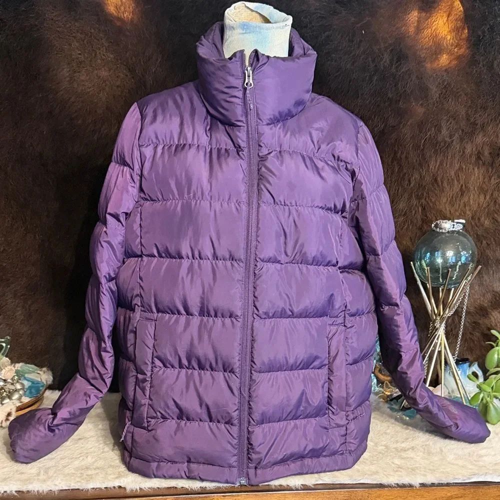 Purple Quilted Puffer Jacket M (BK6)